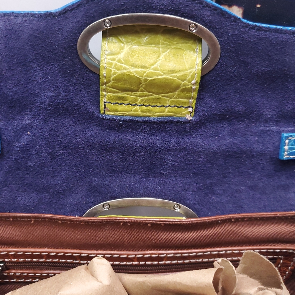 Cynthia Rowley Multi- Color Crocodile Clutch - Picture 5 of 10